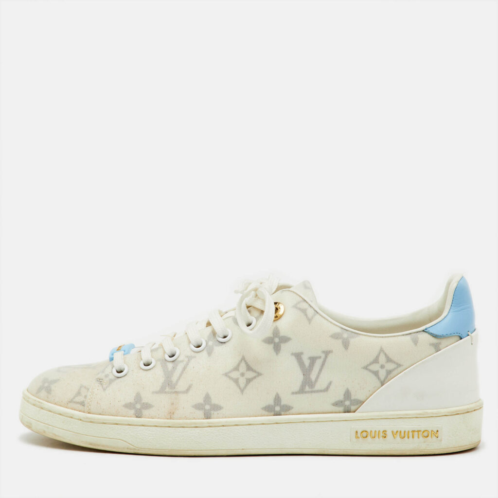 Louis Vuitton White/Blue Monogram Technical Mesh Frontrow Sneakers Size 39 Louis Vuitton White/Blue Monogram Technical Mesh Frontrow Sneakers Size 39