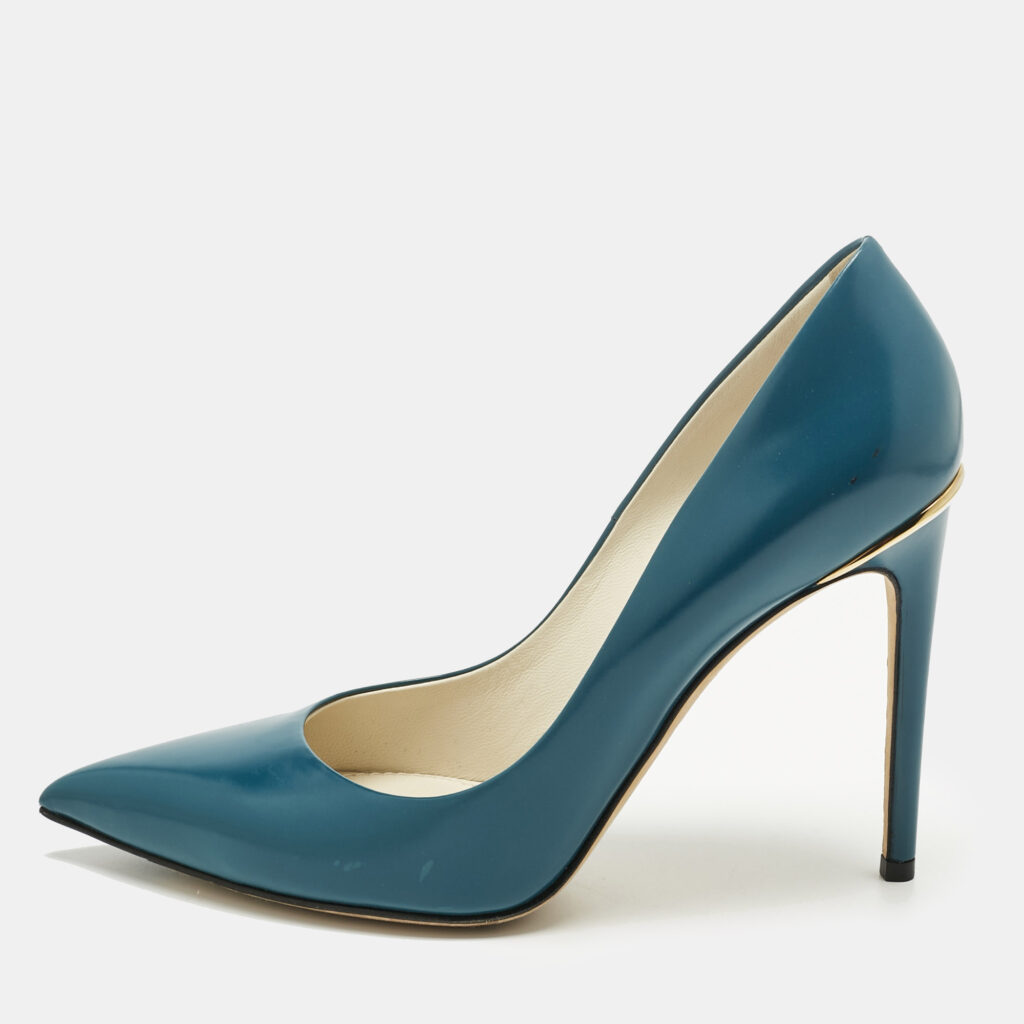Louis Vuitton Blue Leather Eyeline Pointed Toe Pumps Size 39