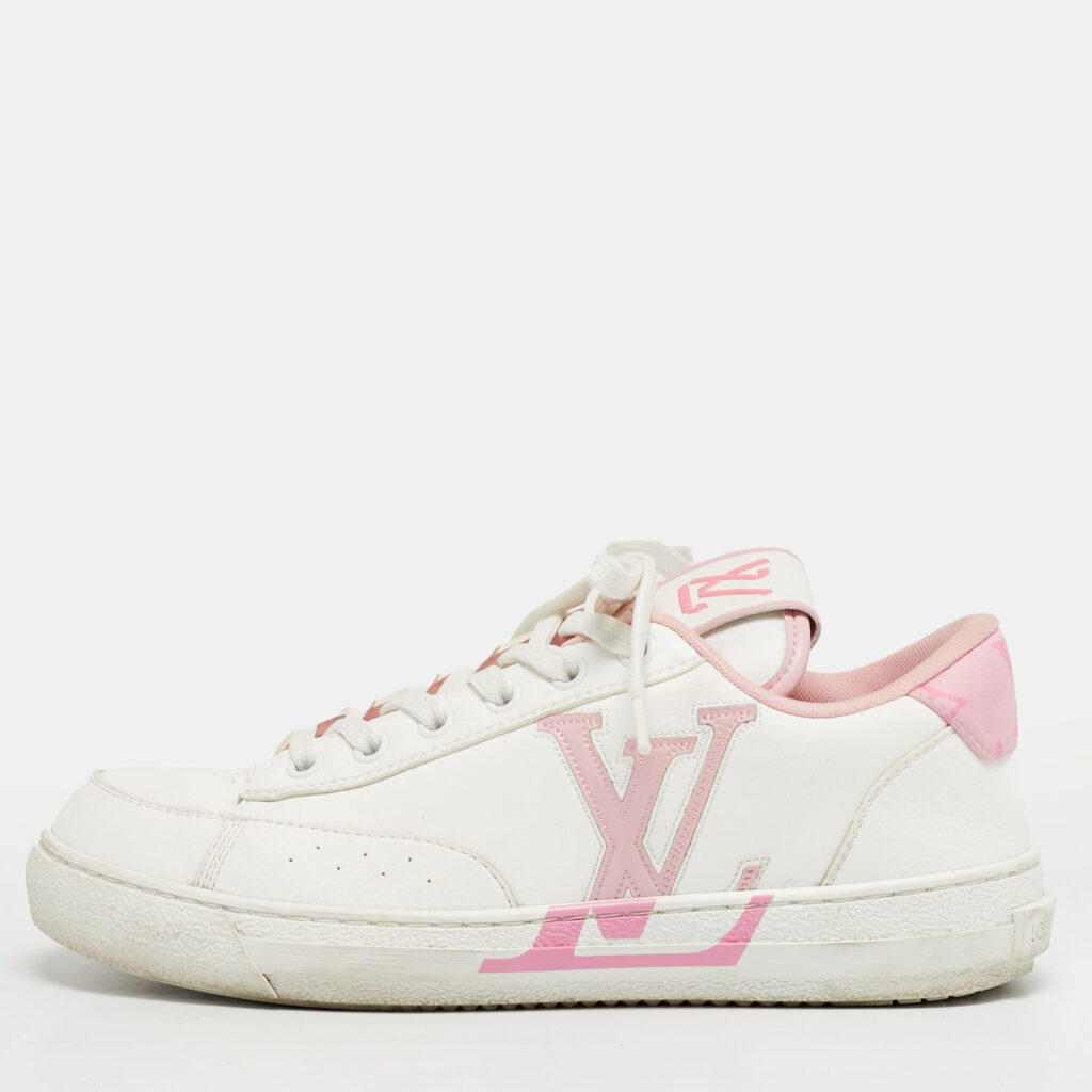 Louis Vuitton White/Pink Leather Charlie Low Top Sneakers Size 37 Louis Vuitton White/Pink Leather Charlie Low Top Sneakers Size 37