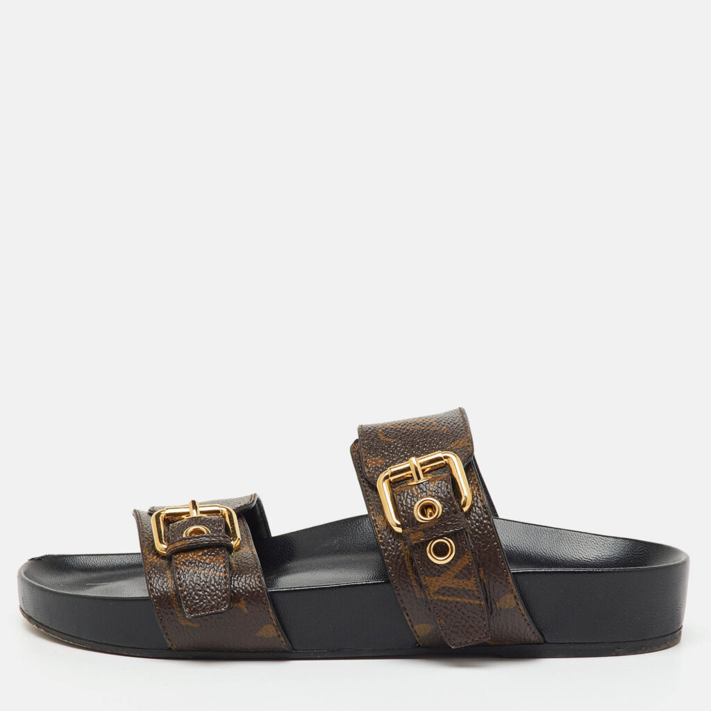 Louis Vuitton Monogram Canvas Bom Dia Flat Sandals Size 36