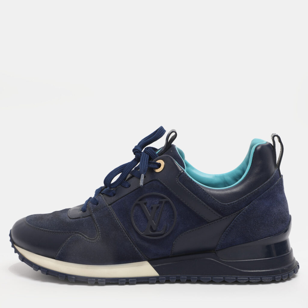 Louis Vuitton Blue Suede And Leather Run Away Low Top Sneakers Size 39.5 Louis Vuitton Blue Suede And Leather Run Away Low Top Sneakers Size 39.5