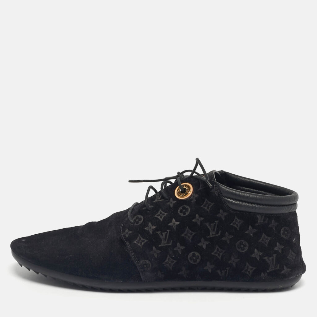 Louis Vuitton Black Monogram Suede Lace Up Sneakers Size 36 Louis Vuitton Black Monogram Suede Lace Up Sneakers Size 36