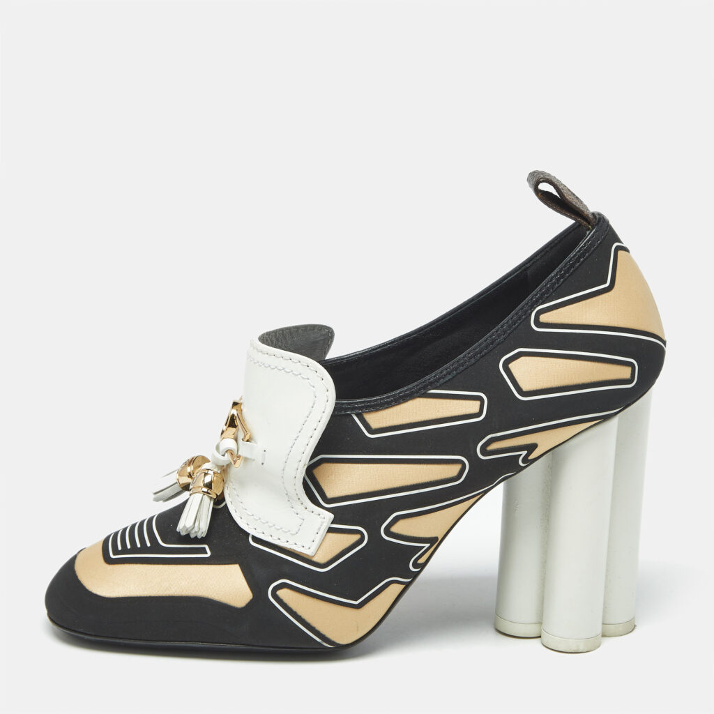 Louis Vuitton Multicolor Leather And Fabric Tassel Embellished Swift Loafer Pumps Size 39