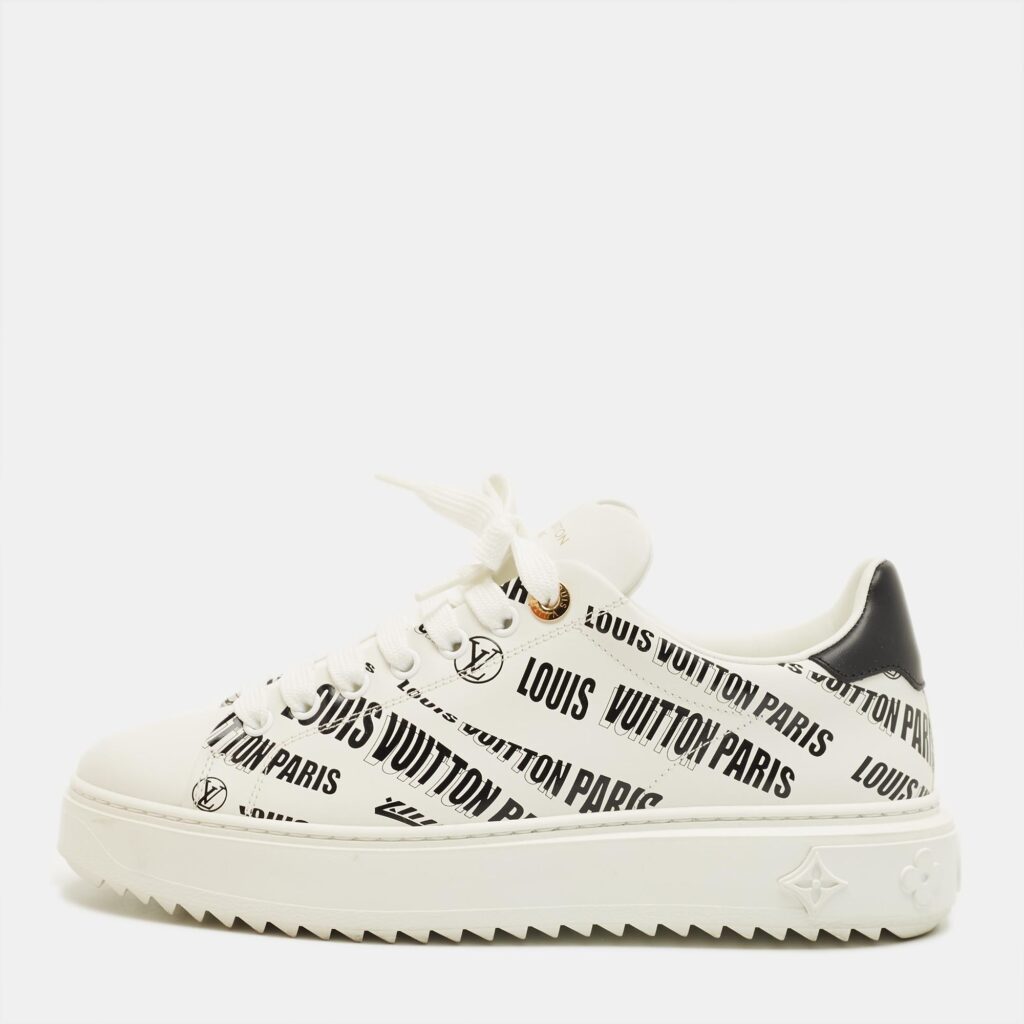 Louis Vuitton White/Black Leather Time Out Sneakers Size 38 Louis Vuitton White/Black Leather Time Out Sneakers Size 38