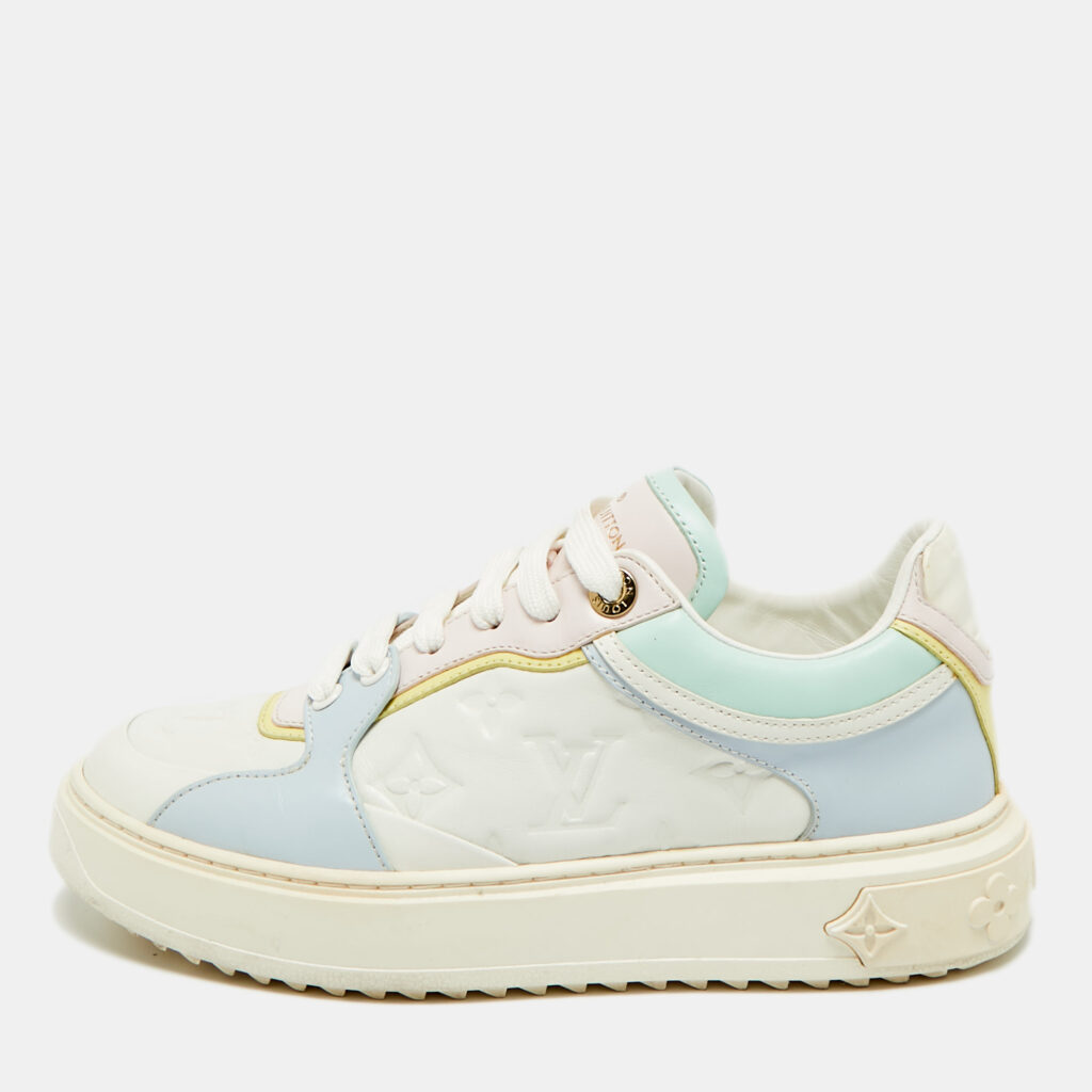 Louis Vuitton Multicolor Monogram Leather Time Out Lace Up Sneakers Size 37 Louis Vuitton Multicolor Monogram Leather Time Out Lace Up Sneakers Size 37