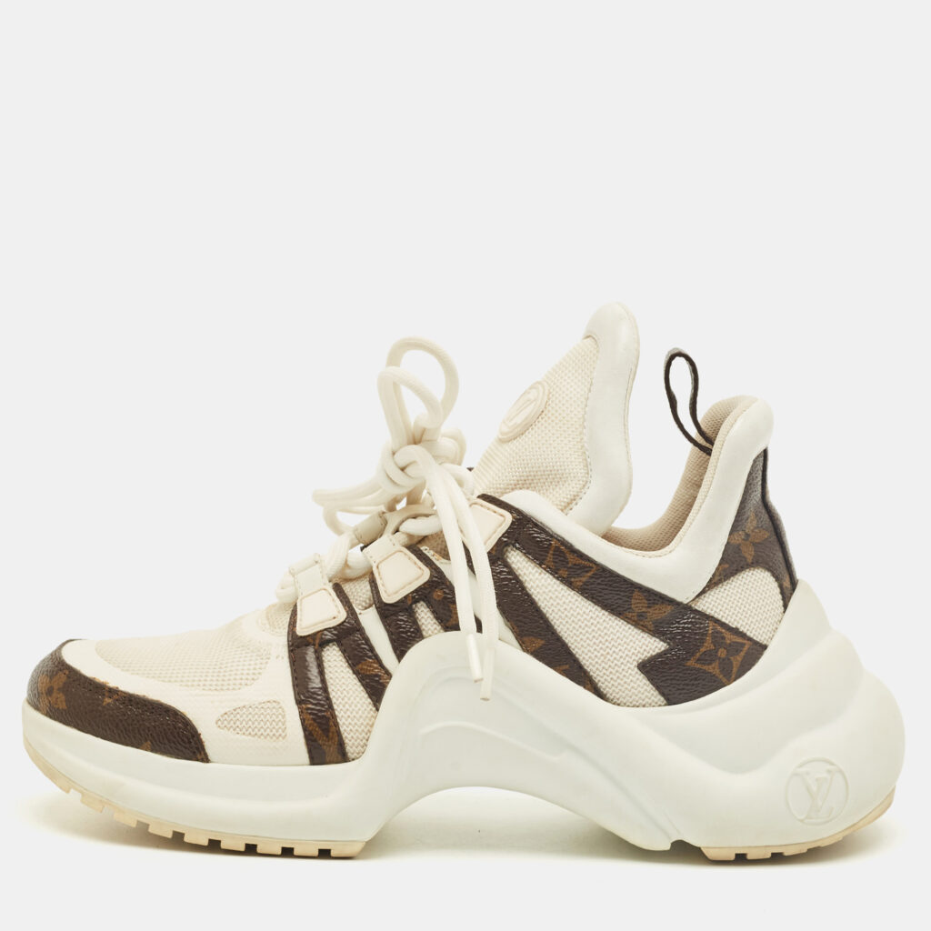 Louis Vuitton White/Brown Mesh and Monogram Canvas Archlight Sneakers Size 36.5 Louis Vuitton White/Brown Mesh and Monogram Canvas Archlight Sneakers Size 36.5