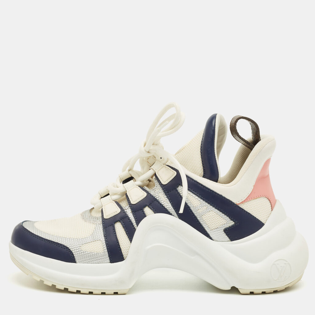 Louis Vuitton Multicolor Leather and Mesh Archlight Lace Up Sneakers Size 37.5 Louis Vuitton Multicolor Leather and Mesh Archlight Lace Up Sneakers Size 37.5