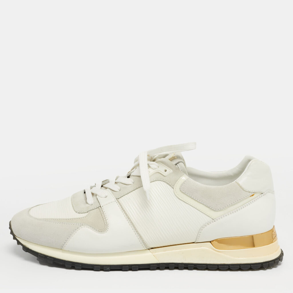 Louis Vuitton White Leather and Suede Run Away Lace Up Sneakers Size 39.5 Louis Vuitton White Leather and Suede Run Away Lace Up Sneakers Size 39.5