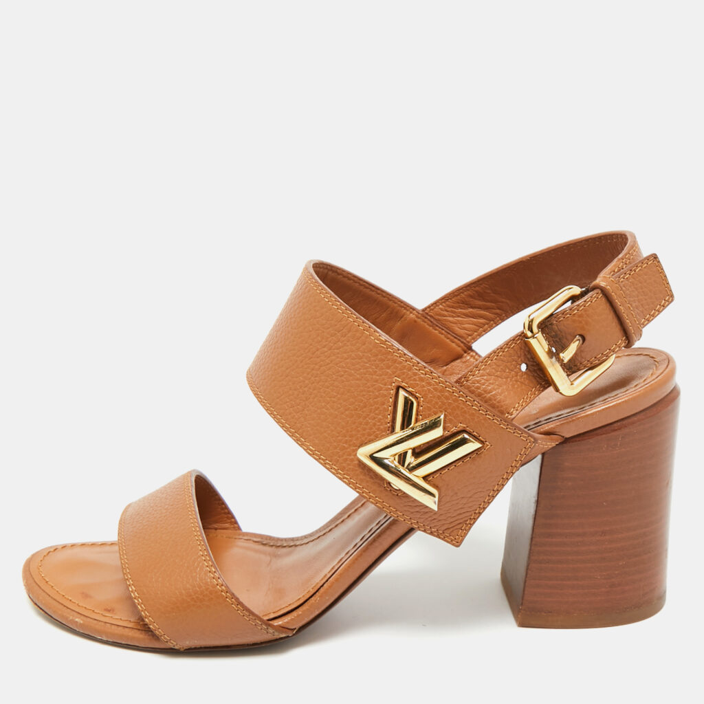 Louis Vuitton Brown Leather Horizon Ankle Strap Sandals Size 39 Louis Vuitton Brown Leather Horizon Ankle Strap Sandals Size 39