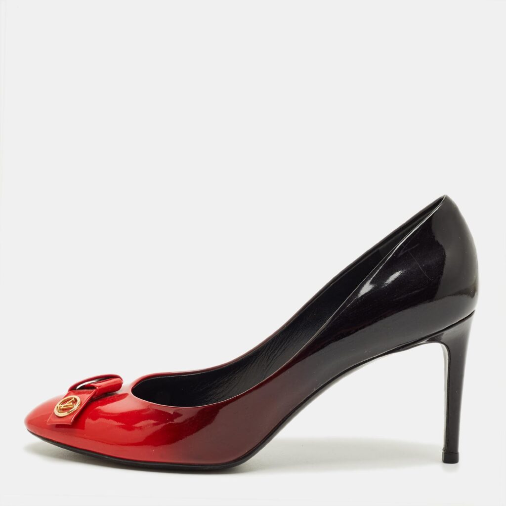 Louis Vuitton Ombre Black/Red Patent Leather Fiance Pumps Size 39