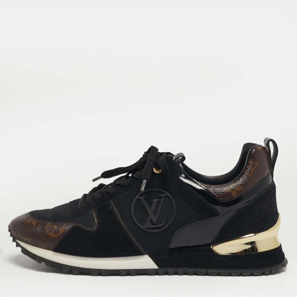 Louis Vuitton Run Away Size 38.5 Black Monogram Canvas, Fabric and Suede Sneakers Louis Vuitton Run Away Size 38.5 Black Monogram Canvas, Fabric and Suede Sneakers