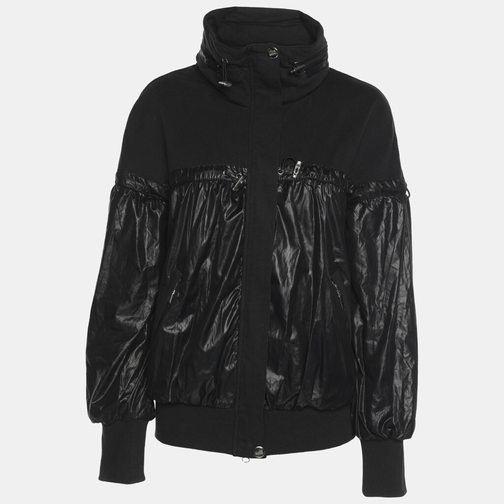 Love Moschino Black Jersey Nylon Hoodie Jacket M Love Moschino Black Jersey Nylon Hoodie Jacket M