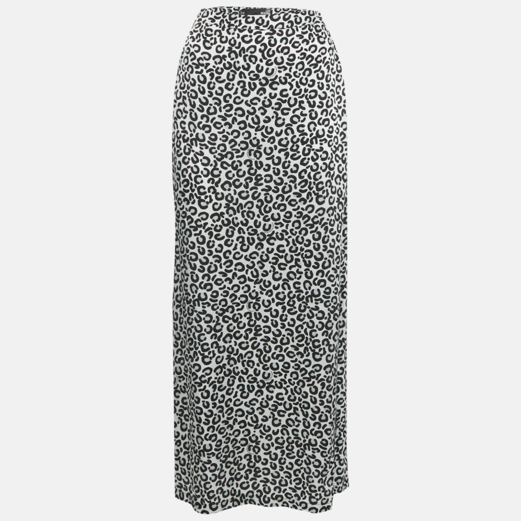 Love Moschino Monogram Leopard Print Crepe Maxi M Love Moschino Monogram Leopard Print Crepe Maxi M