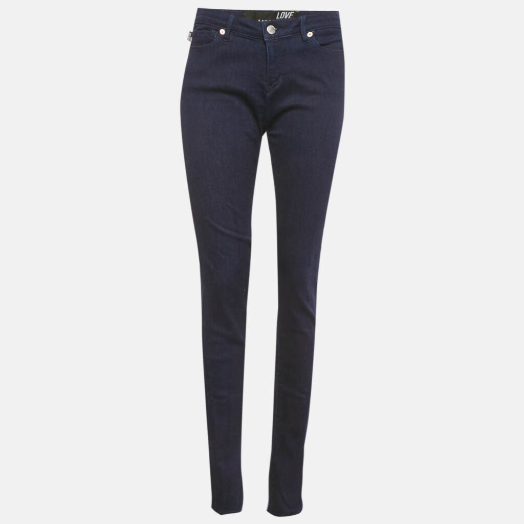 Love Moschino Dark Blue Love Moschino Print Denim Stretch Skinny Fit Jeans L Waist 31" Love Moschino Dark Blue Love Moschino Print Denim Stretch Skinny Fit Jeans L Waist 31"
