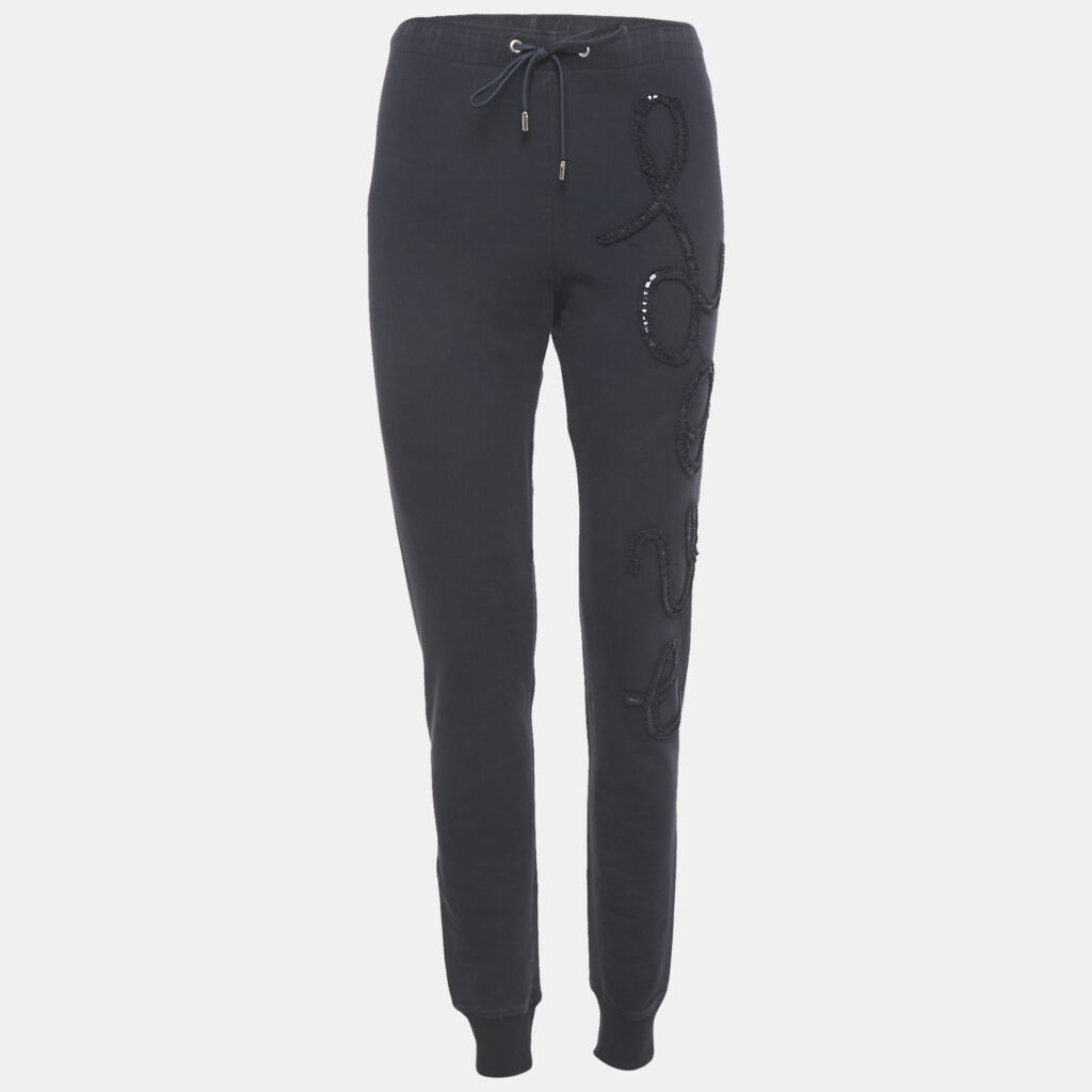Love Moschino Blue Love Applique Cotton Knit Sweat Pants S Love Moschino Blue Love Applique Cotton Knit Sweat Pants S