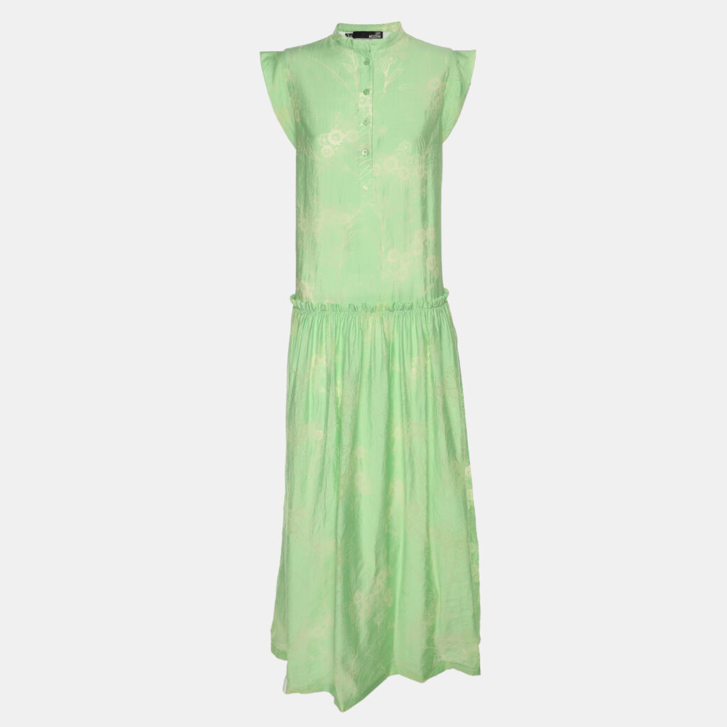 Love Moschino Green Printed Chiffon Sleeveless Maxi Dress M