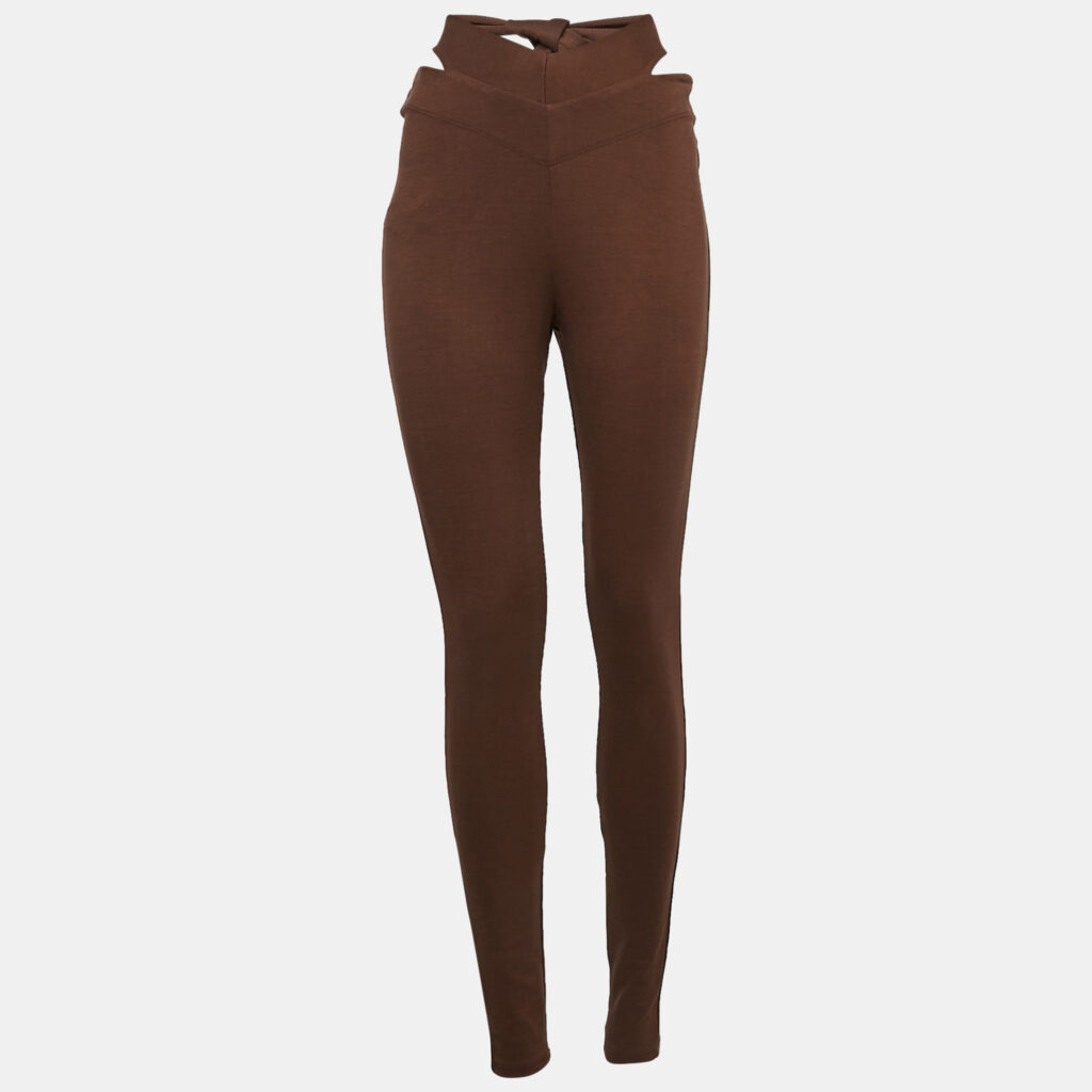 LPA Brown Jersey Tie-Up Waist Trousers M LPA Brown Jersey Tie-Up Waist Trousers M
