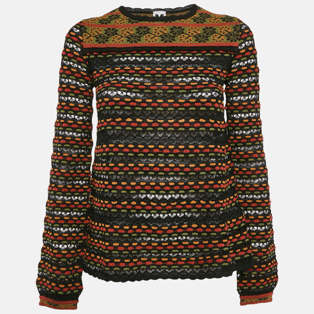 M Missoni Multicolor Pointelle Knit Top S M Missoni Multicolor Pointelle Knit Top S