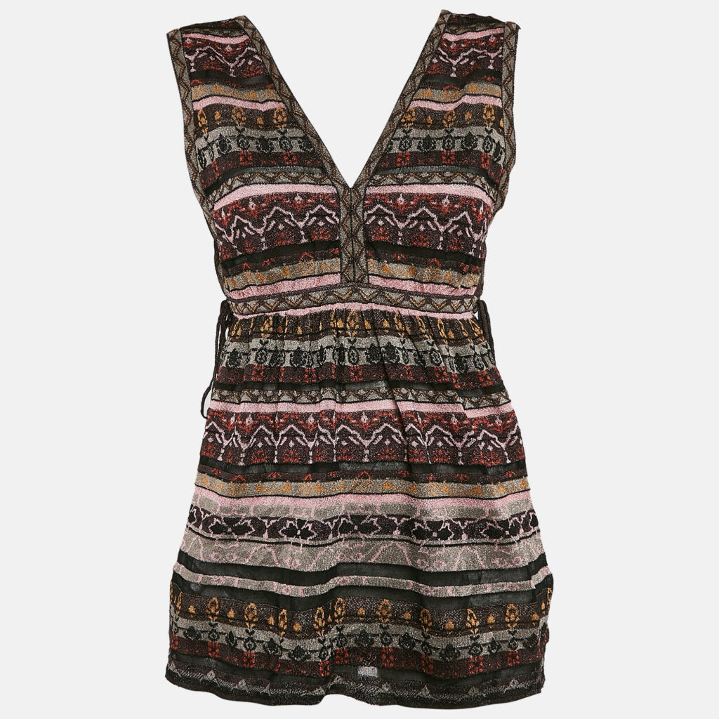 M Missoni Burgundy Lurex Knit Sleeveless Top M M Missoni Burgundy Lurex Knit Sleeveless Top M