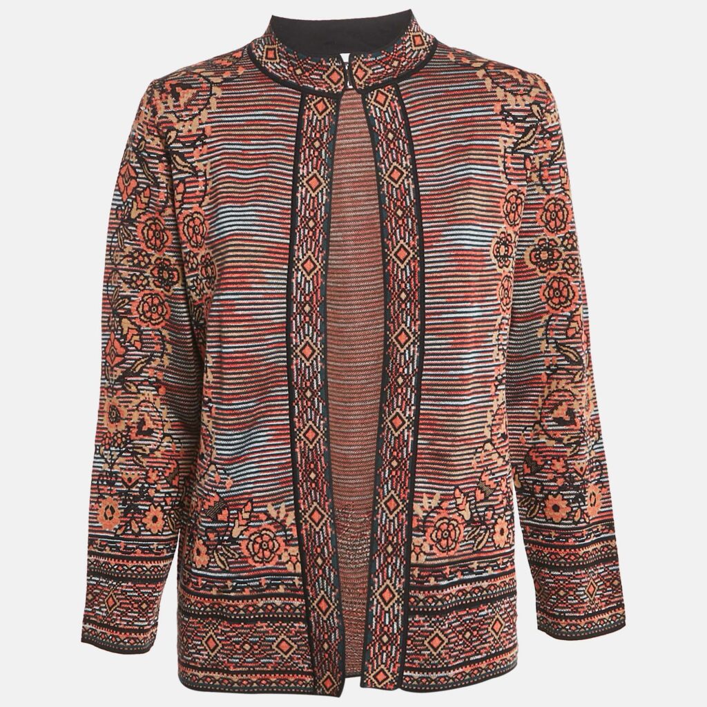 M Missoni Brown Floral Pattern Knit Cardigan M M Missoni Brown Floral Pattern Knit Cardigan M
