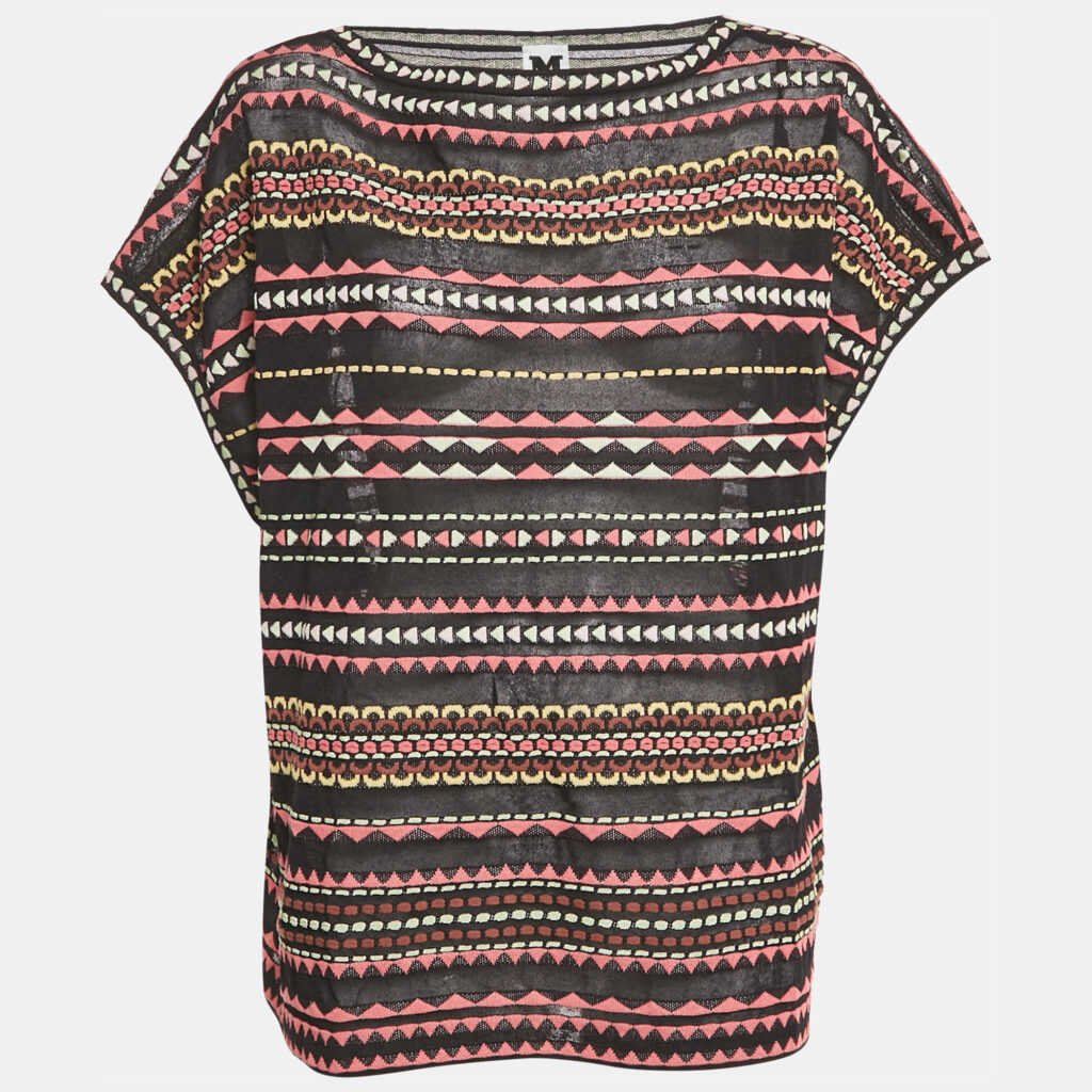 M Missoni Black Patterned Knit Top L
