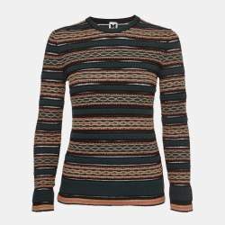 M Missoni Green/Multicolor Patterned Knit Long Sleeve Top M M Missoni Green/Multicolor Patterned Knit Long Sleeve Top M