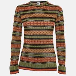 M Missoni Green/Multicolor Patterned Long Sleeve Top S M Missoni Green/Multicolor Patterned Long Sleeve Top S