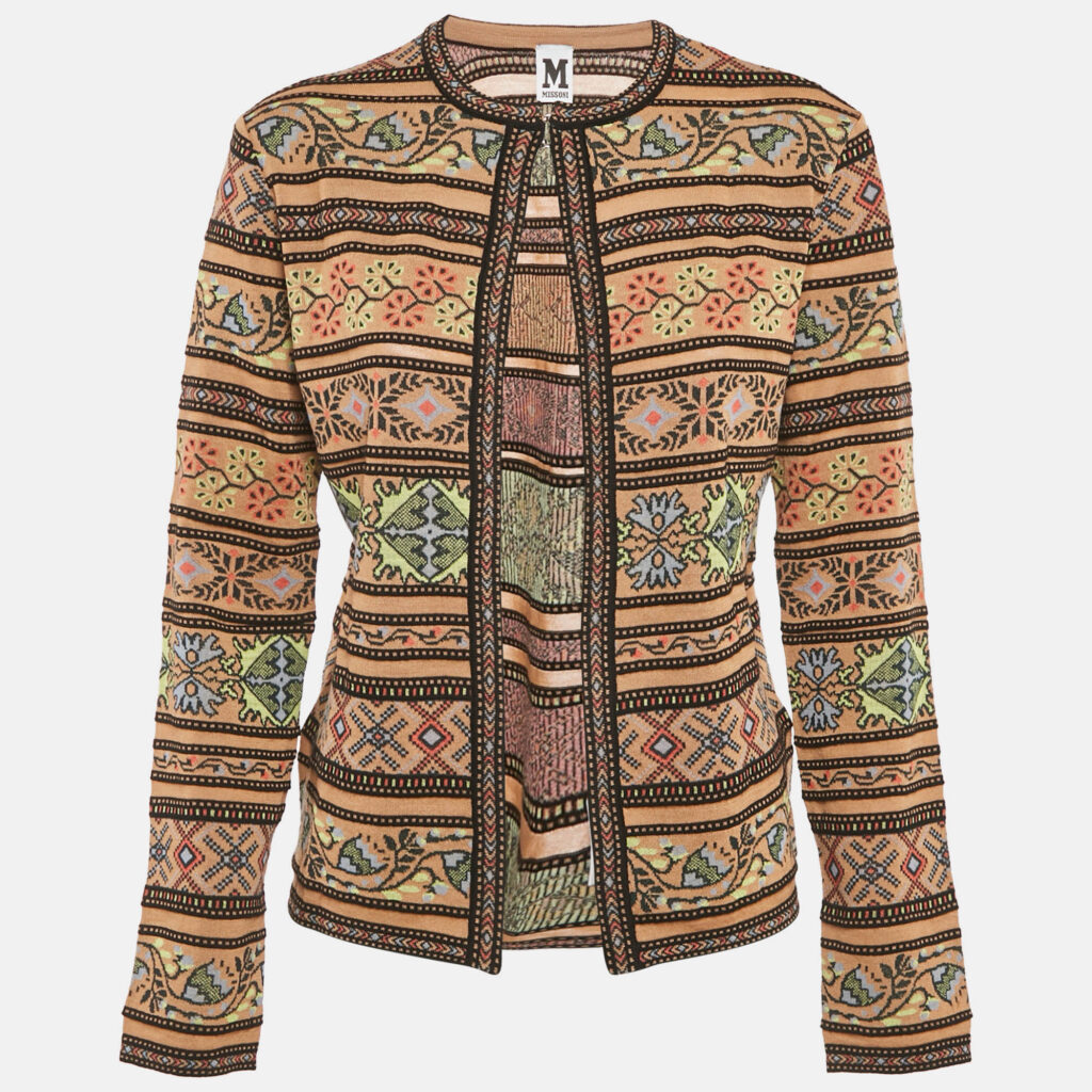M Missoni Multicolor Patterned Knit Fabric Cardigan M M Missoni Multicolor Patterned Knit Fabric Cardigan M