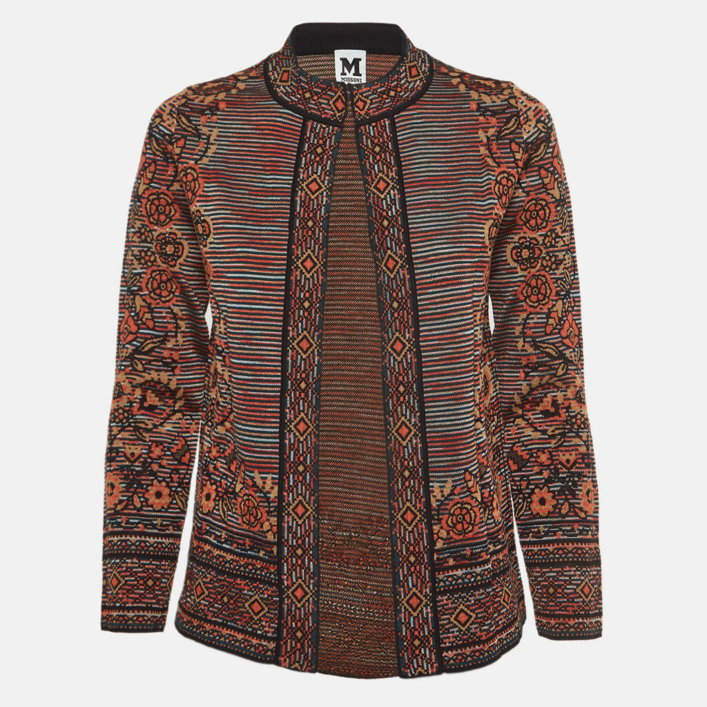 M Missoni Multicolot Patterned Knit Cardigan M M Missoni Multicolot Patterned Knit Cardigan M