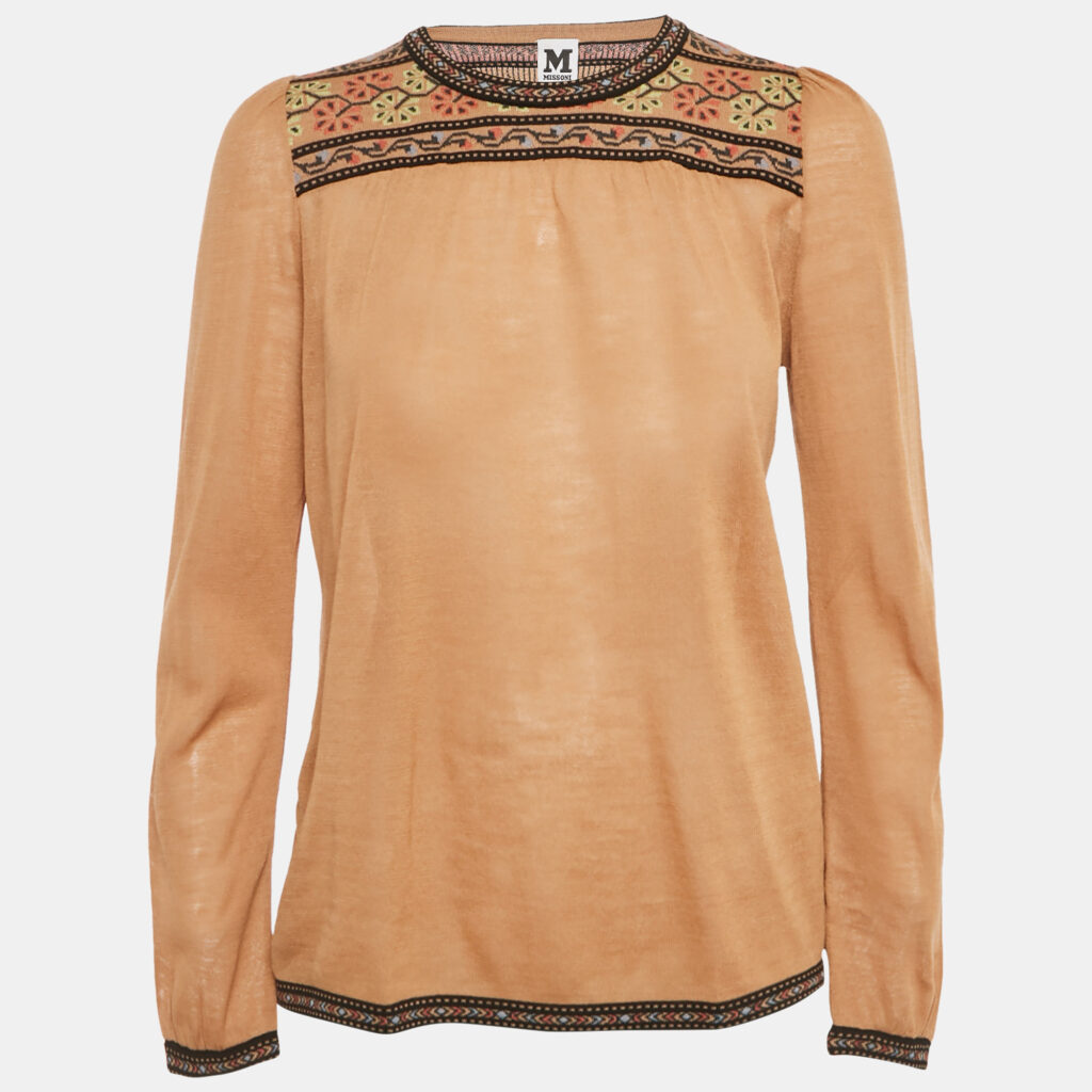 M Missoni Beige Knit Full Sleeve Top S