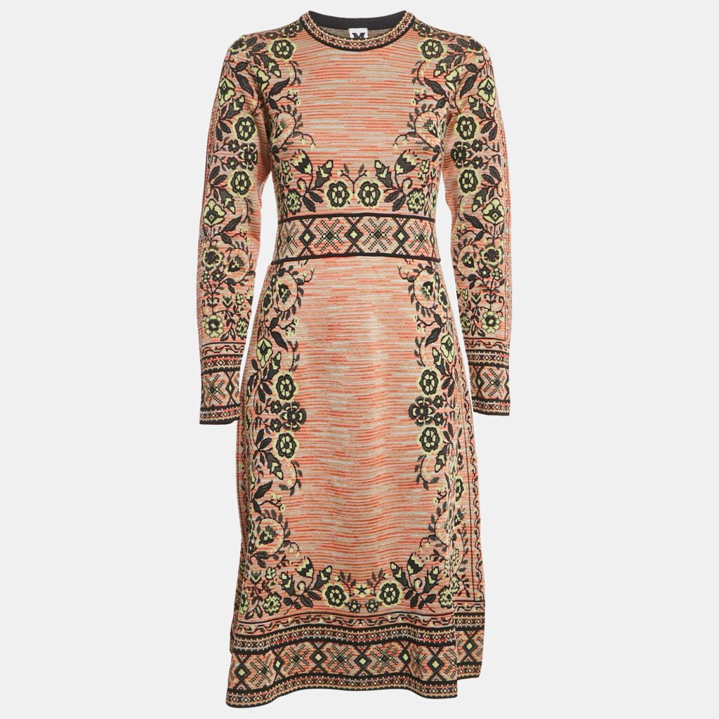 M Missoni Multicolor Floral Knit Midi Dress L M Missoni Multicolor Floral Knit Midi Dress L