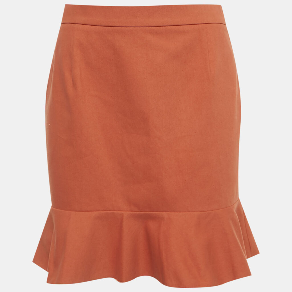 luxury-women-m-missoni-new-clothes-p1219612-001.jpg M Missoni Brown Cotton Ruffled Mini Skirt XS