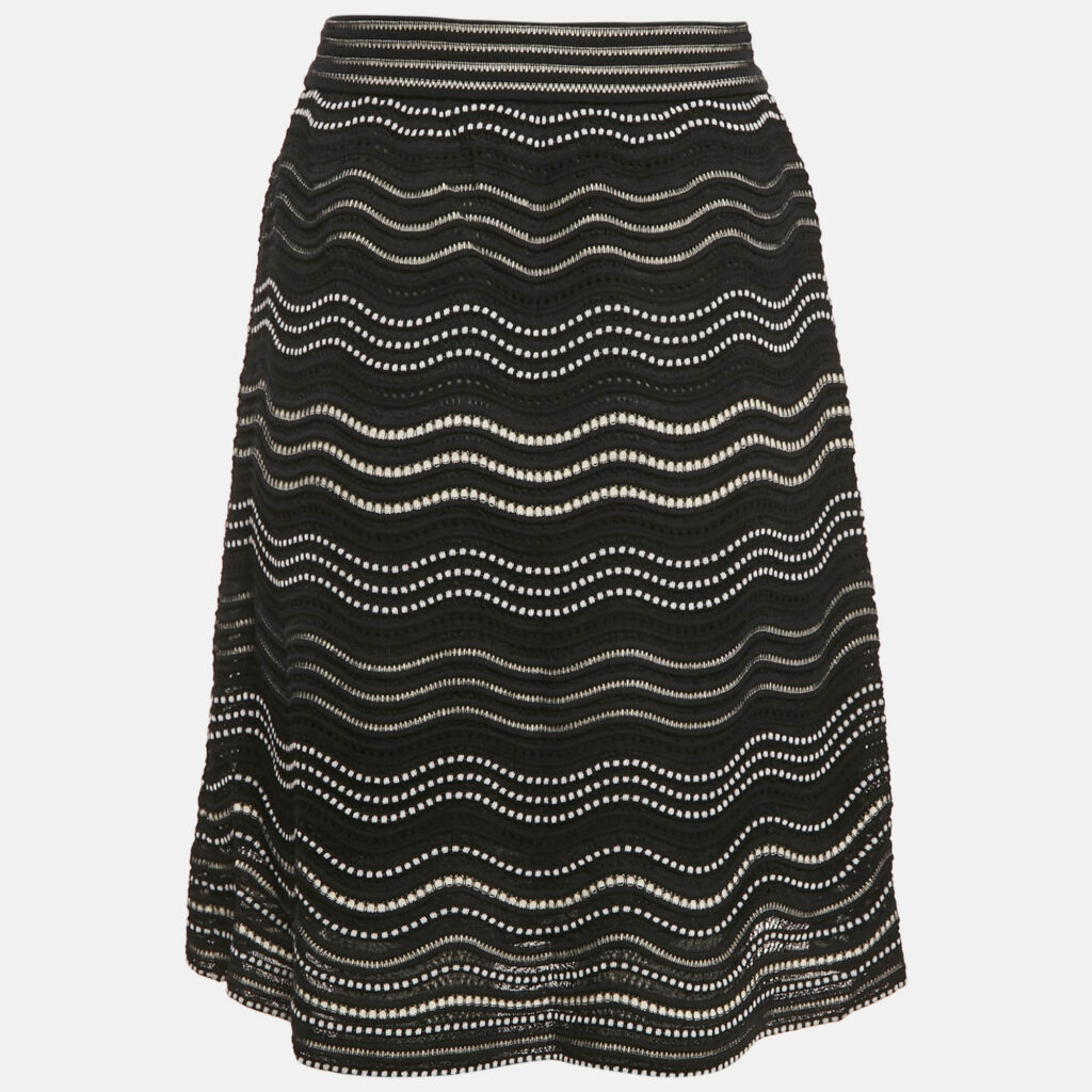 M Missoni Black Patterned Flared Short Skirt S M Missoni Black Patterned Flared Short Skirt S