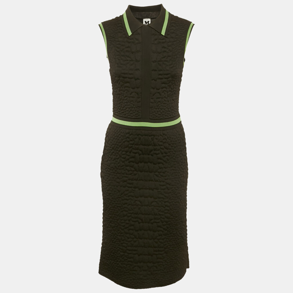M Missoni Black Textured Knit Sleeveless Midi Dress M