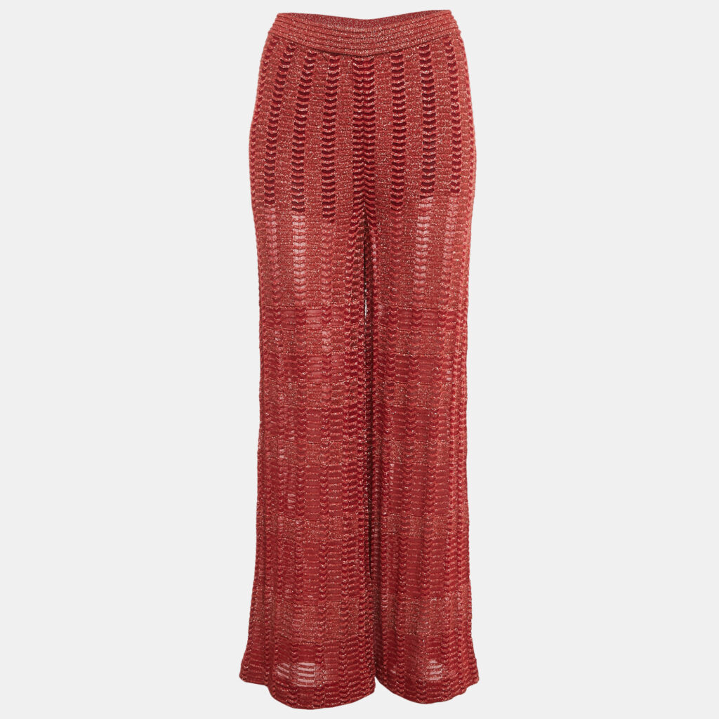 M Missoni Red Lurex Knit Pants M M Missoni Red Lurex Knit Pants M