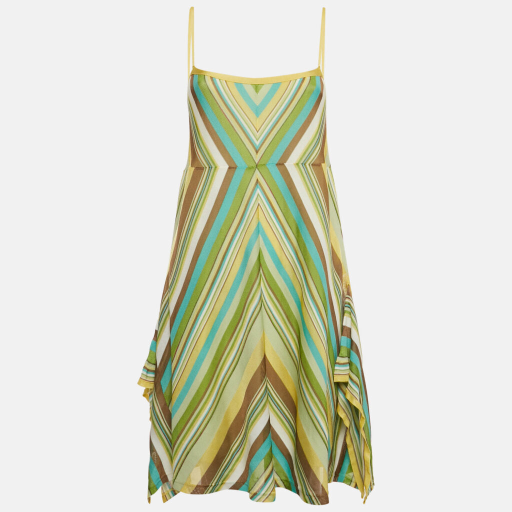 M Missoni Multicolor Chevron Patterned Knit Strappy Short Dress L M Missoni Multicolor Chevron Patterned Knit Strappy Short Dress L