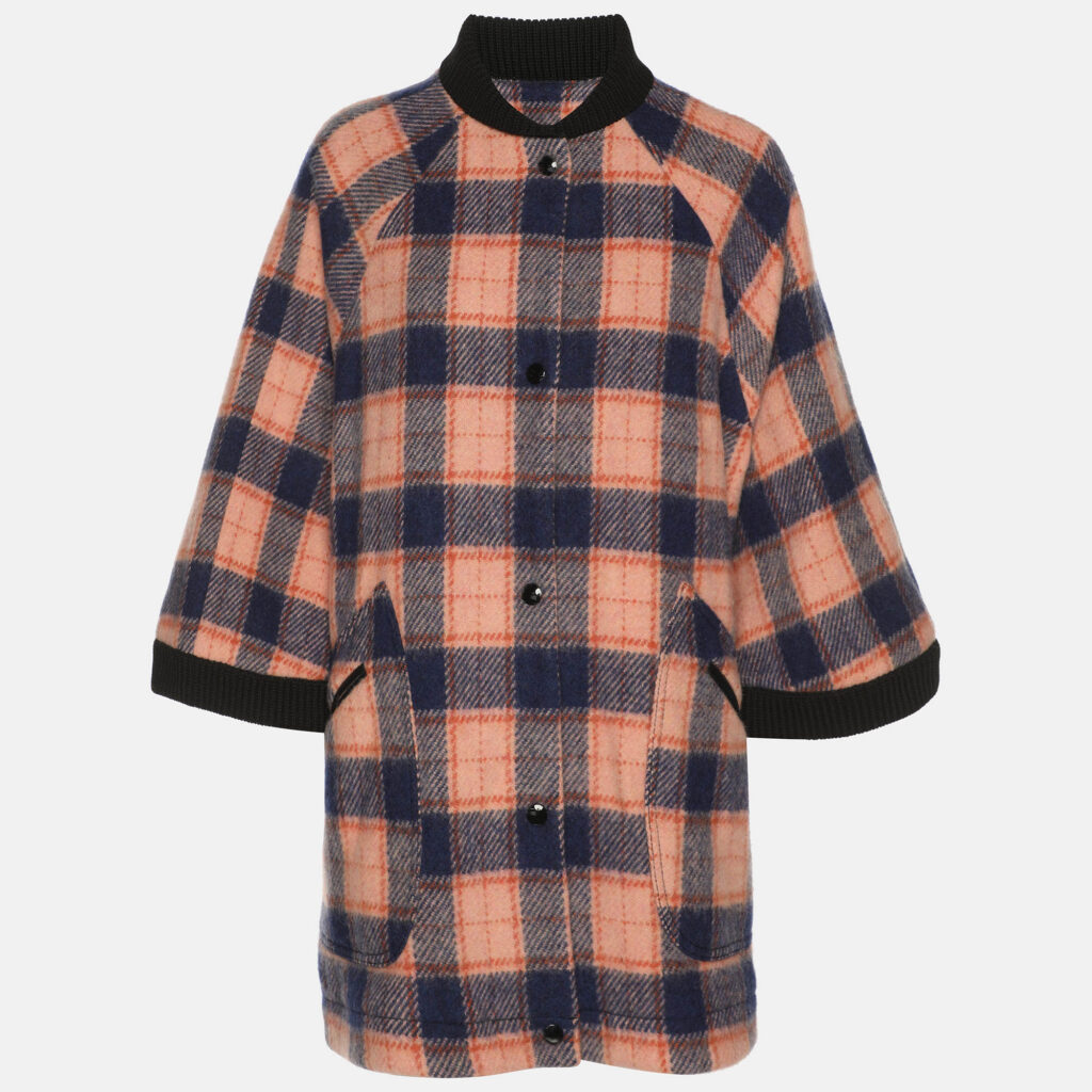 M Missoni Multicolor Check Tweed Cape Coat S M Missoni Multicolor Check Tweed Cape Coat S