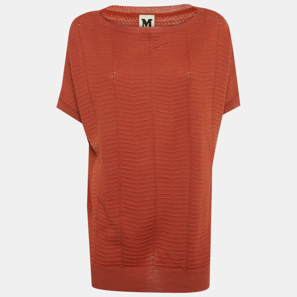 M Missoni Burnt Orange Patterned Knit Top M M Missoni Burnt Orange Patterned Knit Top M