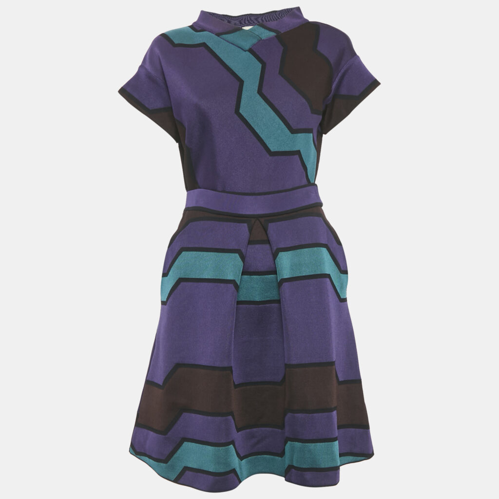 M Missoni Purple Knit Patterned Top & Skirt Set M