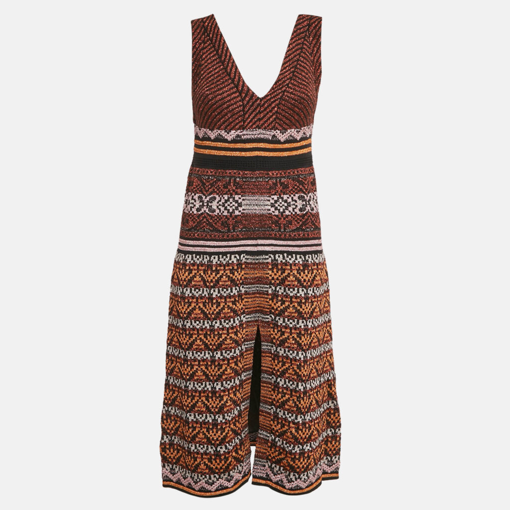 M Missoni Multicolor Patterned Lurex Knit Sleeveless Midi Dress M M Missoni Multicolor Patterned Lurex Knit Sleeveless Midi Dress M