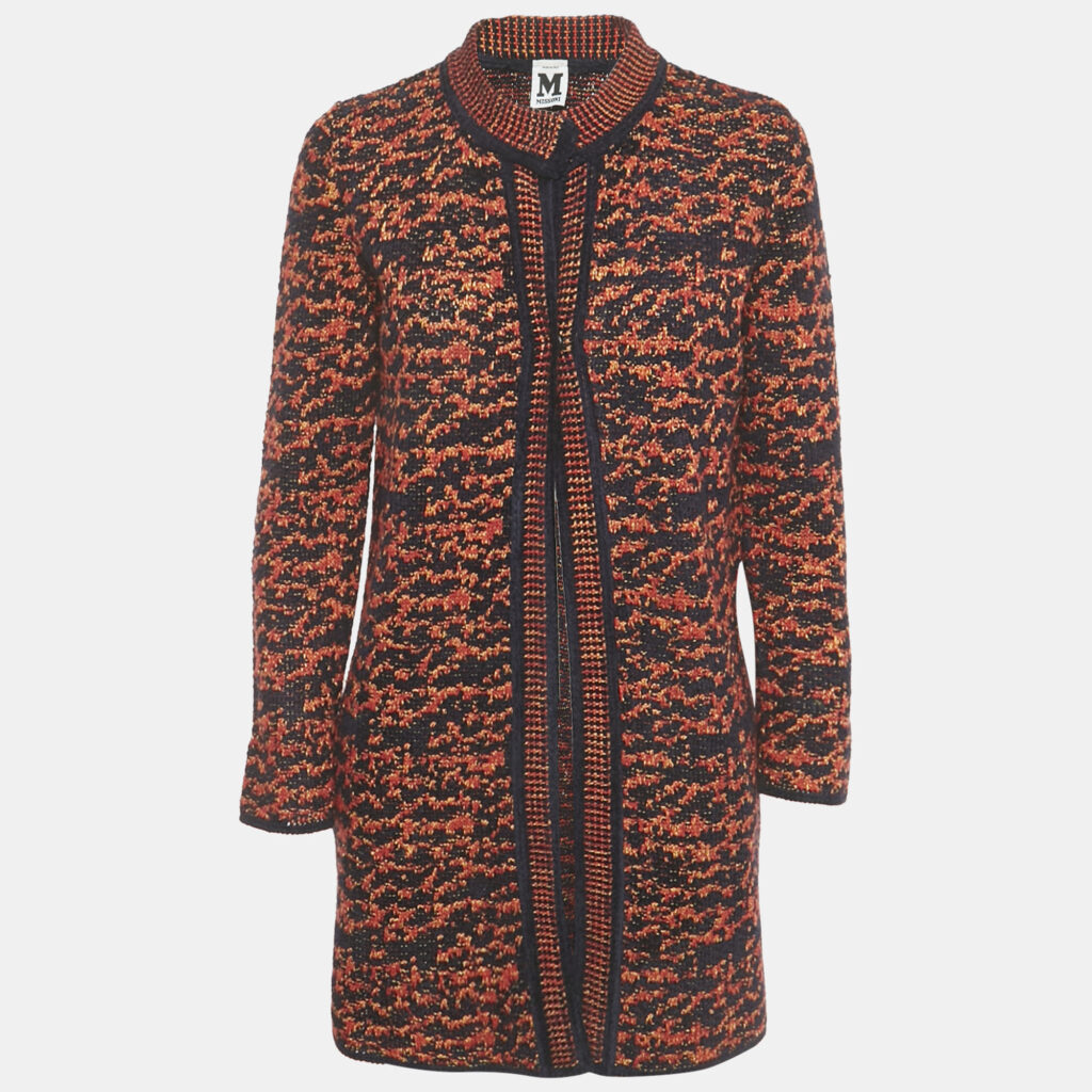 M Missoni Navy Blue / Red Knit Coat S M Missoni Navy Blue / Red Knit Coat S