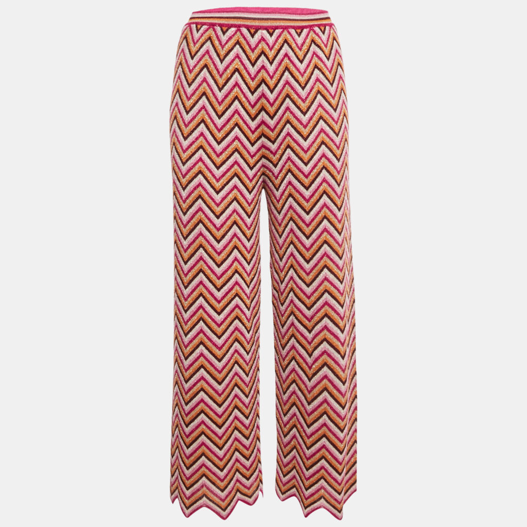 Missoni Multicolor Zig Zag Lurex Knit Trousers L