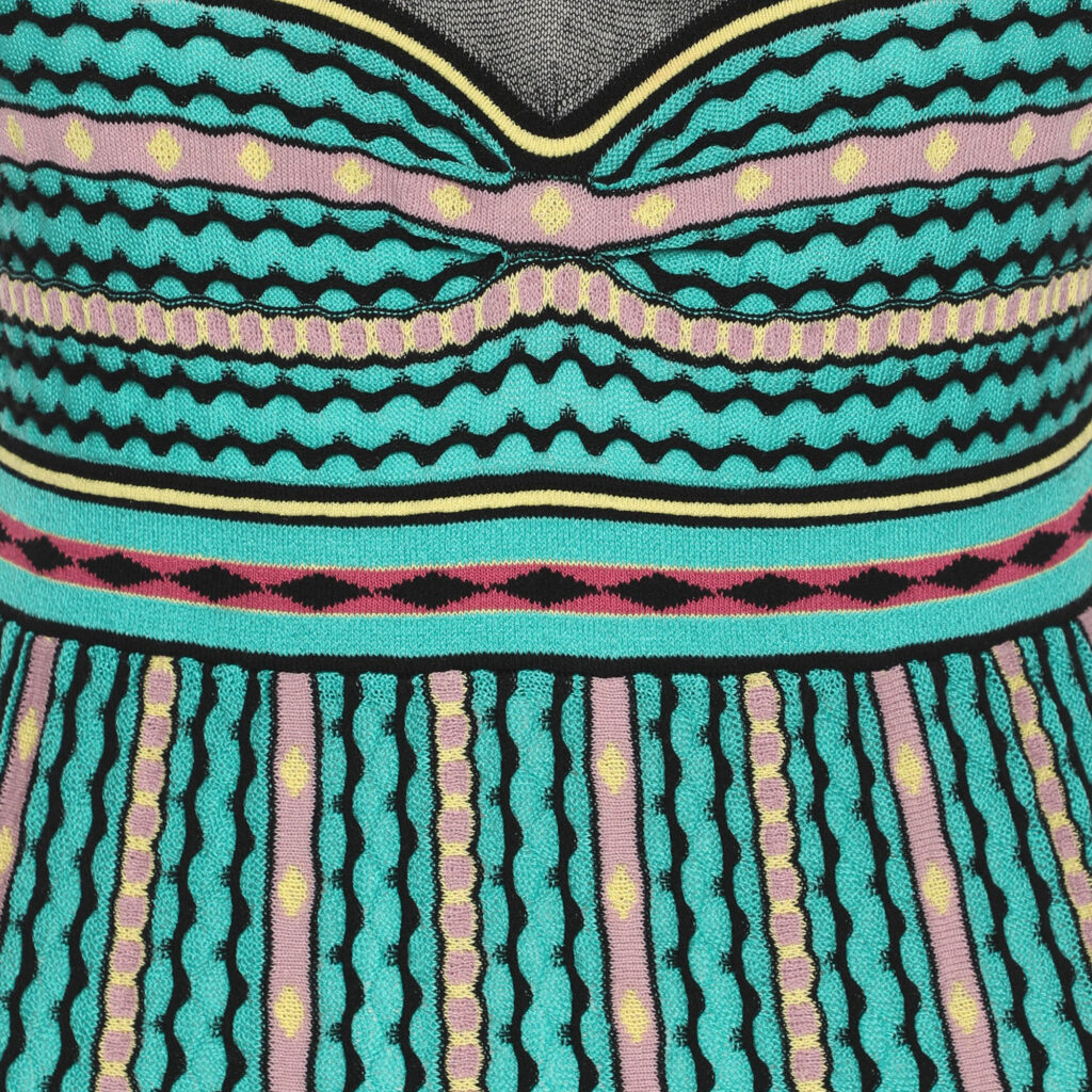 M Missoni Multicolor Stretch Knit Sleeveless Midi Dresses S