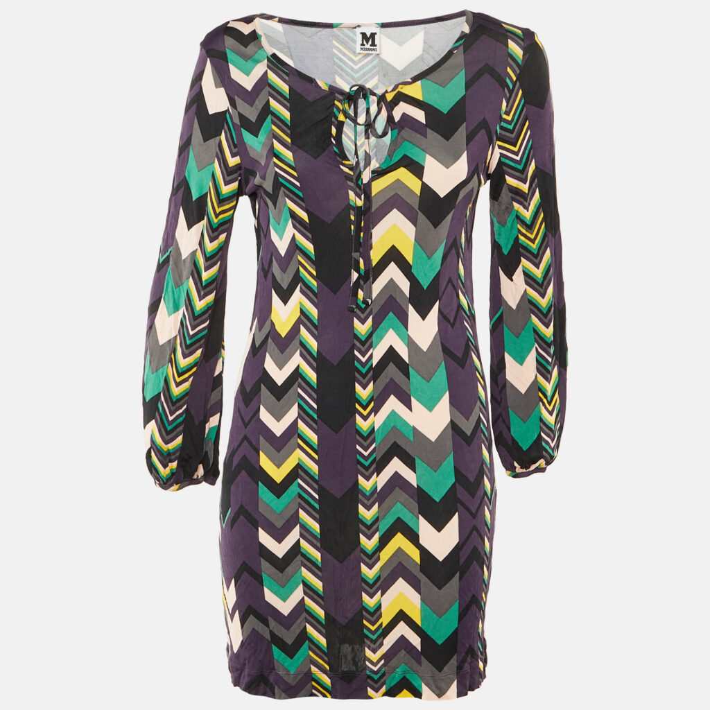 M Missoni Purple Arrow Print Jersey Fitted Dress S/M M Missoni Purple Arrow Print Jersey Fitted Dress S/M