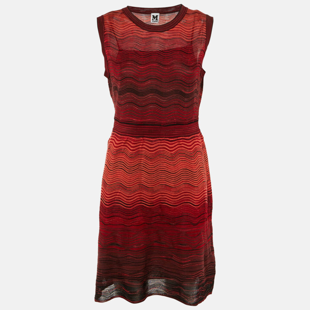 M Missoni Red/Black Pattered Knit Short Dress L M Missoni Red/Black Pattered Knit Short Dress L