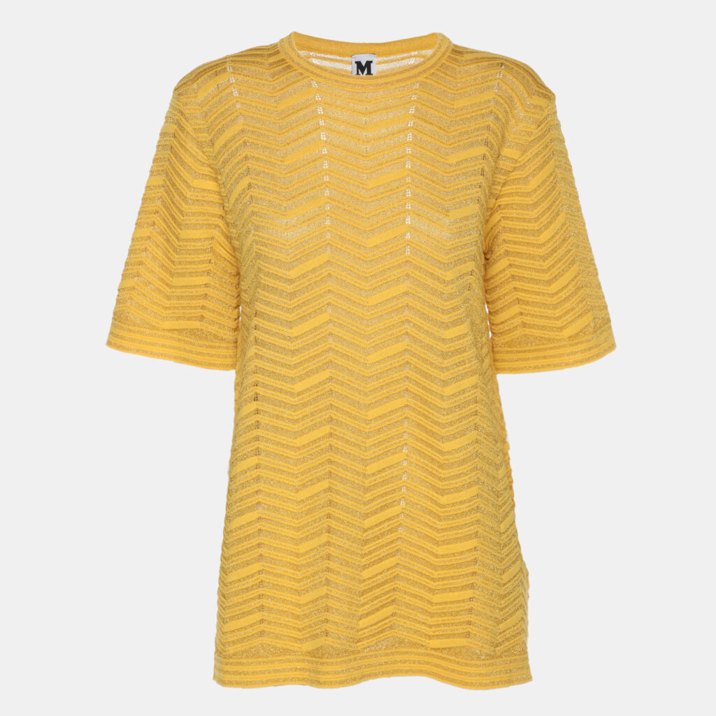 M Missoni Yellow Lurex Knit Top M