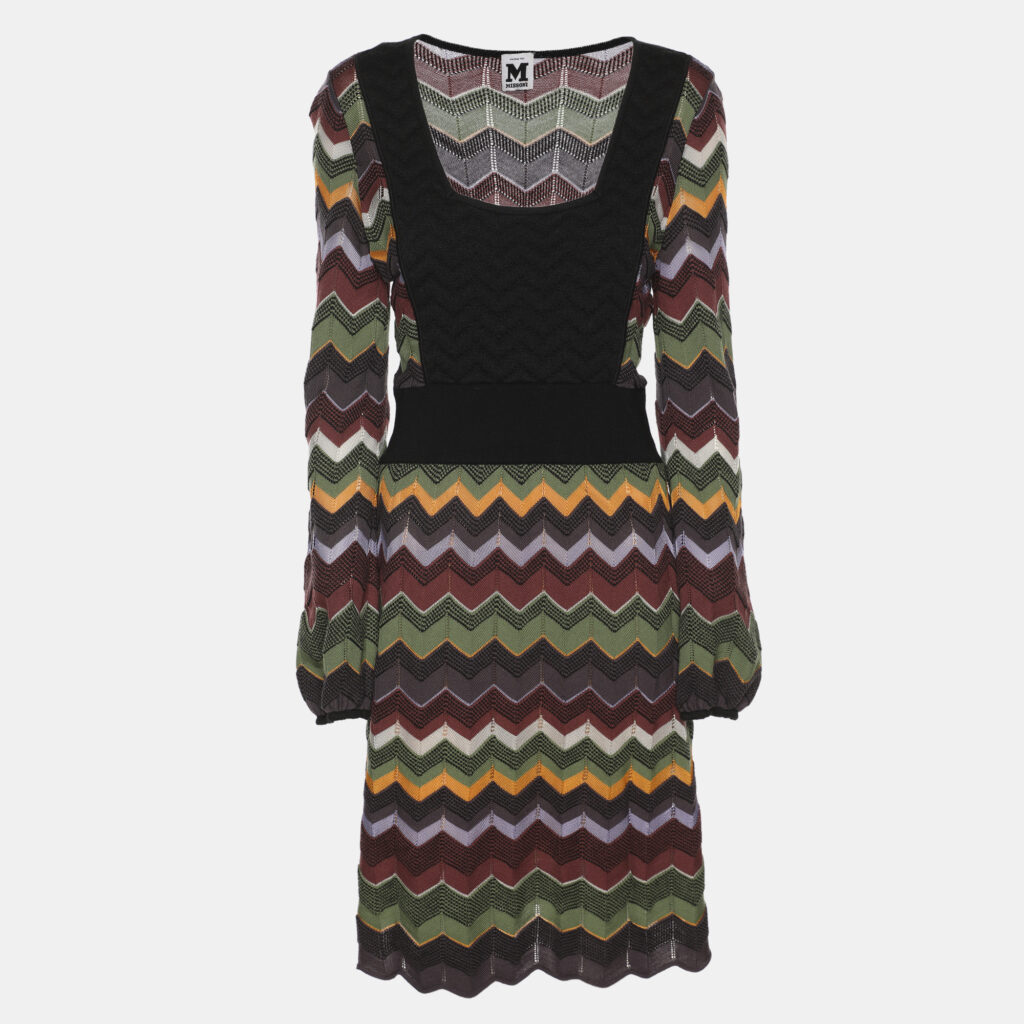 M Missoni Multicolor Zig Zag Knit Mini Dress M M Missoni Multicolor Zig Zag Knit Mini Dress M