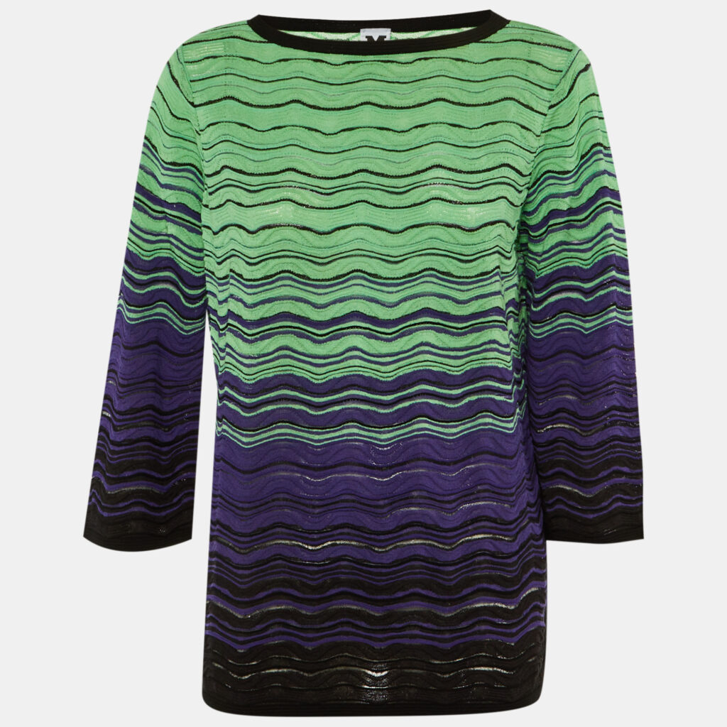 M Missoni Multicolor Pattered Knit Full Sleeves Top M