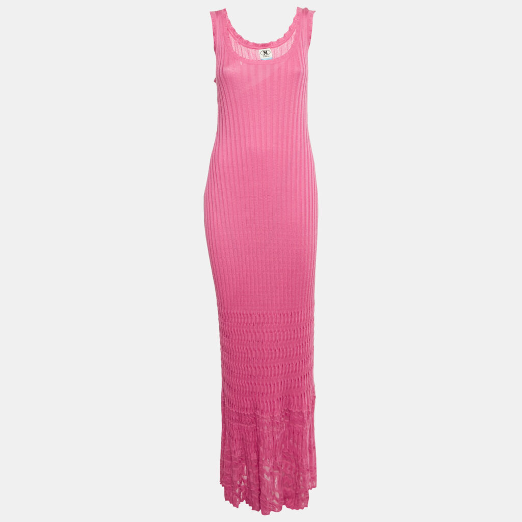M Missoni Collection Pink Rib Knit Maxi Dress S M Missoni Collection Pink Rib Knit Maxi Dress S