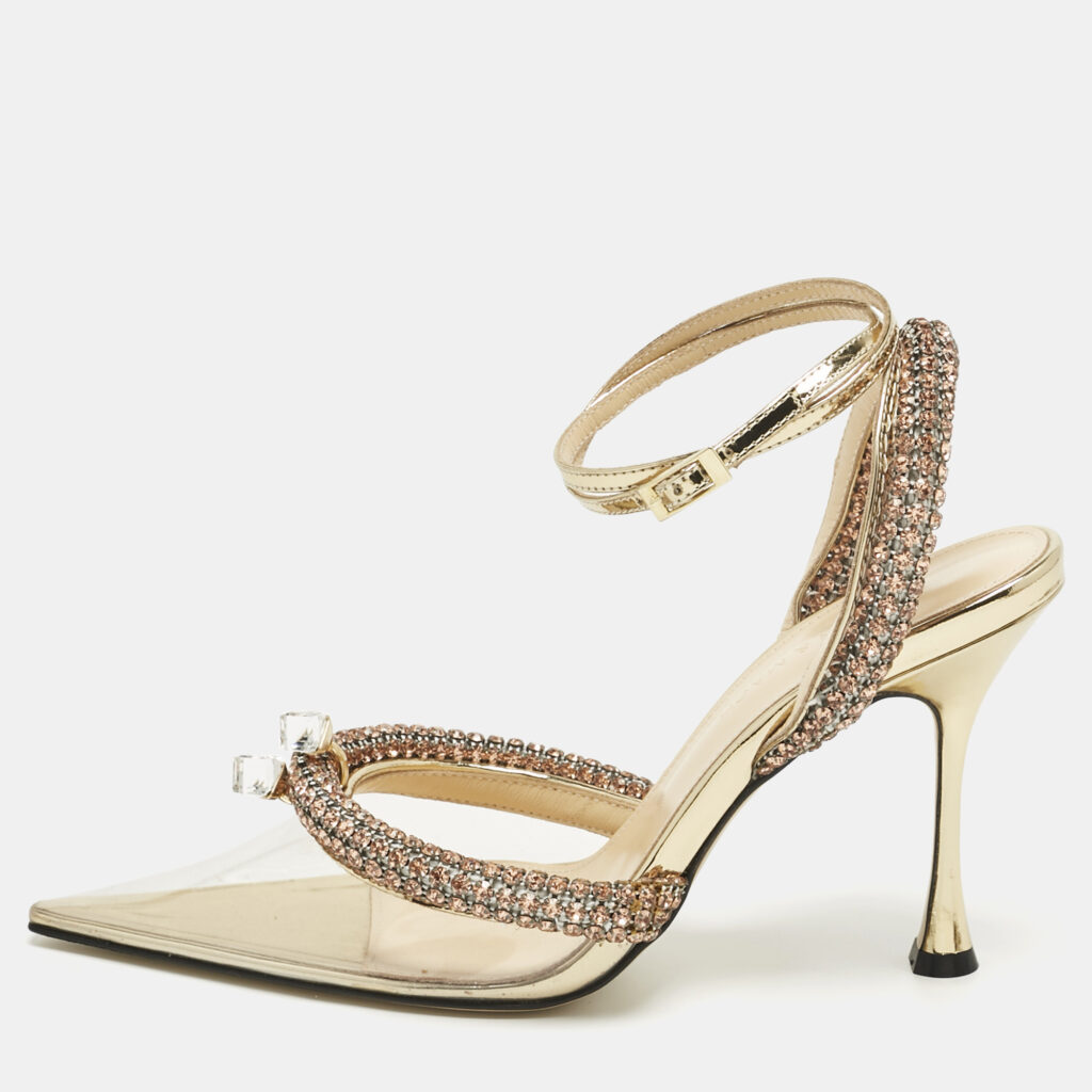 Mach & Mach Transparent Leather and PVC Crystal Embellish Georgia Pumps Size 38 Mach & Mach Transparent Leather and PVC Crystal Embellish Georgia Pumps Size 38